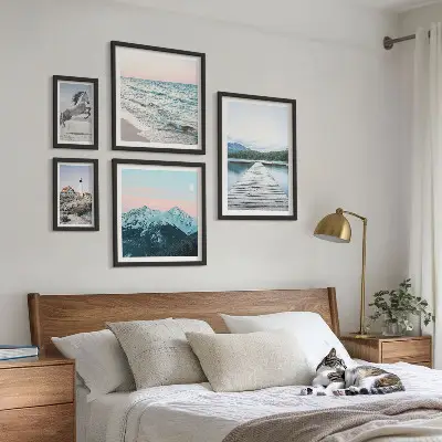Tavelset med väggdekoration naturlandskap