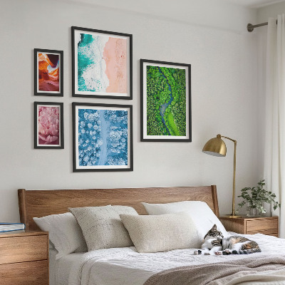 Set om 5 tavlor Naturliga gröna landskap