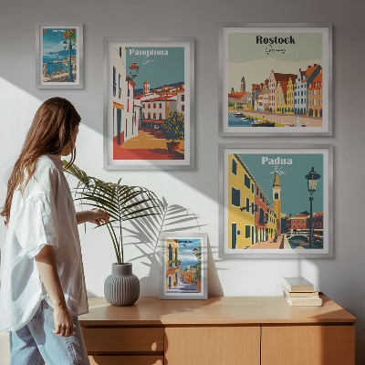 Väggdekoration tavelset europeiska städer utsikt arkitektur