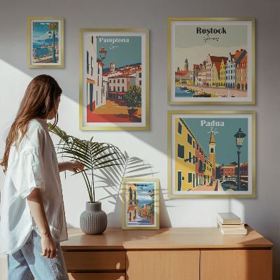 Väggdekoration tavelset europeiska städer utsikt arkitektur