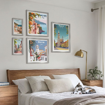 Set om 5 tavlor Europeiska städers arkitektur