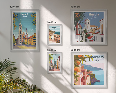 Set om 5 tavlor Europeiska städers arkitektur