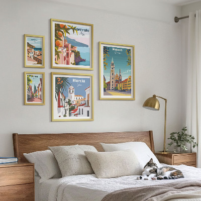 Set om 5 tavlor Europeiska städers arkitektur