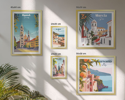 Set om 5 tavlor Europeiska städers arkitektur