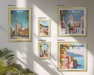 Europeiska städers arkitektur set om 5 tavlor