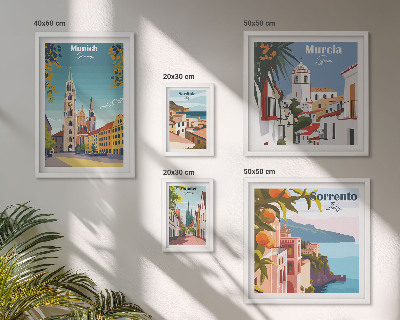 Set om 5 tavlor Europeiska städers arkitektur