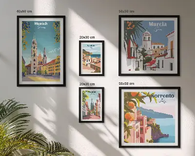 Europeiska städers arkitektur set om 5 tavlor