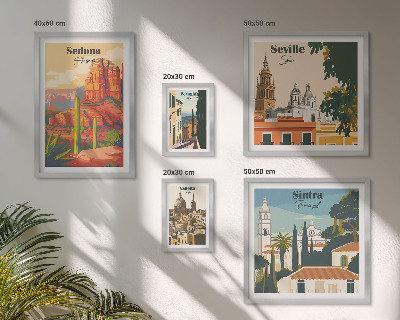 Set om 5 tavlor Turistlandskap i världen