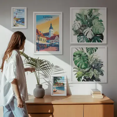 Väggdekoration tavelset med motiv av floran i polska kuststäder