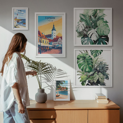 Väggdekoration tavelset Polska kuststädernas flora