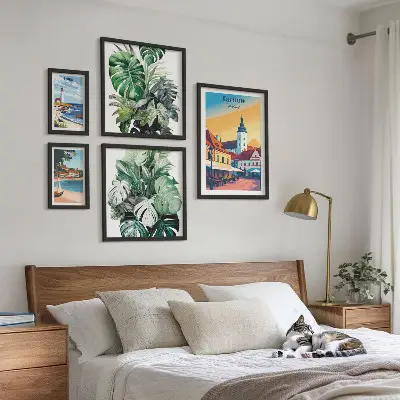 Väggdekoration tavelset med motiv av floran i polska kuststäder