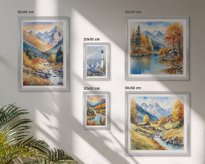 Set om 5 tavlor Fyr i bergsfloder