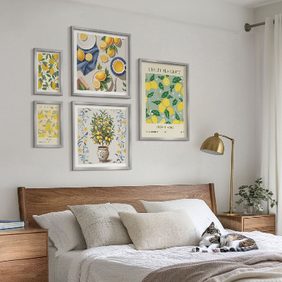 Set om 5 tavlor Citrusfruktmönster