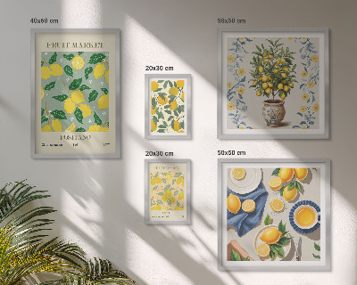 Set om 5 tavlor Citrusfruktmönster
