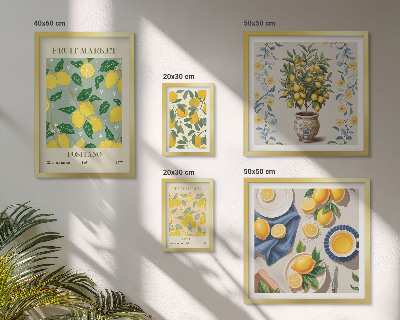Set om 5 tavlor Citrusfruktmönster