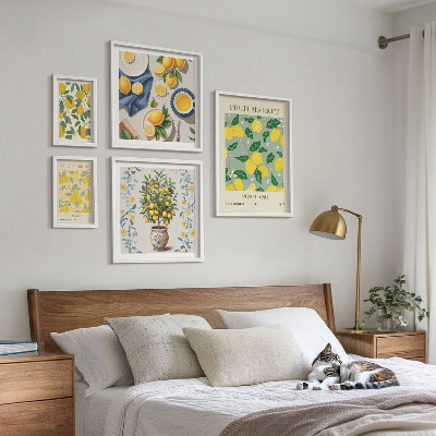 Set om 5 tavlor Citrusfruktmönster