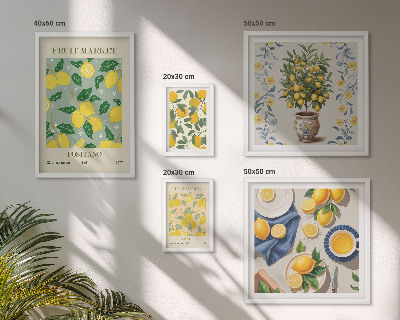 Set om 5 tavlor Citrusfruktmönster