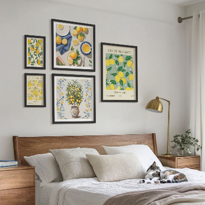 Set om 5 tavlor Citrusfruktmönster