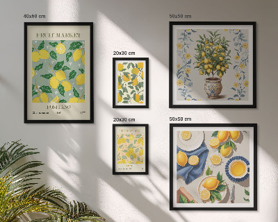 Set om 5 tavlor Citrusfruktmönster