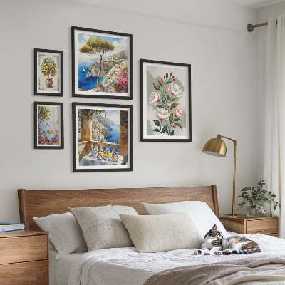 Väggdekoration tavelset Pittoreska blomstervyer