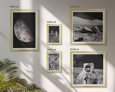 Väggdekoration tavelset Astronauternas månlandskap