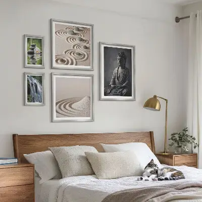 Tavelset med zen-naturmotiv set om 5 tavlor