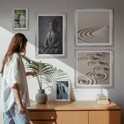 Set om 5 tavlor Avkopplande zen-naturteman