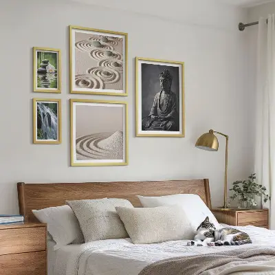 Tavelset med zen-naturmotiv set om 5 tavlor