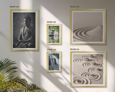 Set om 5 tavlor Avkopplande zen-naturteman
