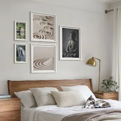 Tavelset med zen-naturmotiv set om 5 tavlor