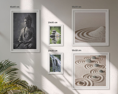Set om 5 tavlor Avkopplande zen-naturteman