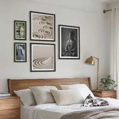 Tavelset med zen-naturmotiv set om 5 tavlor