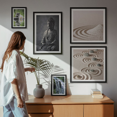 Set om 5 tavlor Avkopplande zen-naturteman