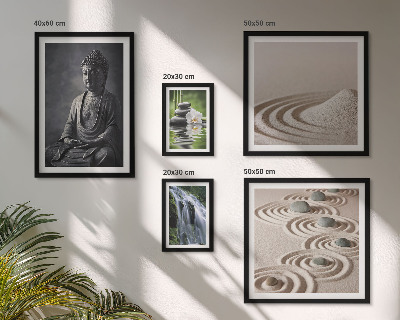 Set om 5 tavlor Avkopplande zen-naturteman