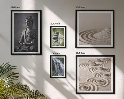 Tavelset med zen-naturmotiv set om 5 tavlor