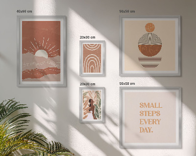Tavelvägg med 5 tavlor Boho-stil naturpositiva slogans