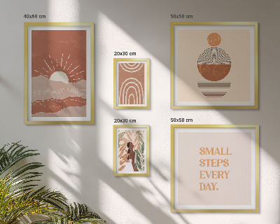 Tavelvägg med 5 tavlor Boho-stil naturpositiva slogans