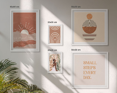 Tavelvägg med 5 tavlor Boho-stil naturpositiva slogans