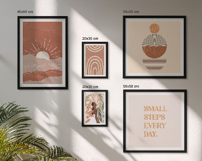 Tavelvägg med 5 tavlor Boho-stil naturpositiva slogans