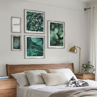 Väggdekoration tavelset Gröna blad moderna växter