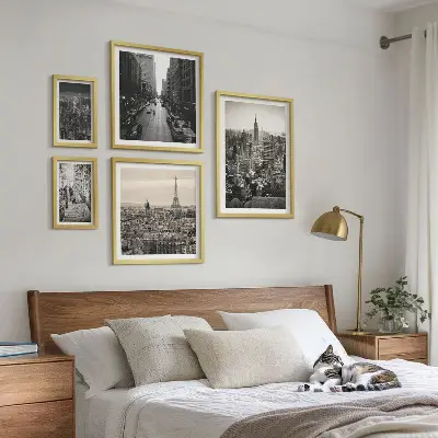 Stadspanoramor över europeiska huvudstäder set om 5 tavlor