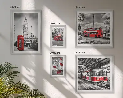 Londonmotiv med accenter set om 5 tavlor