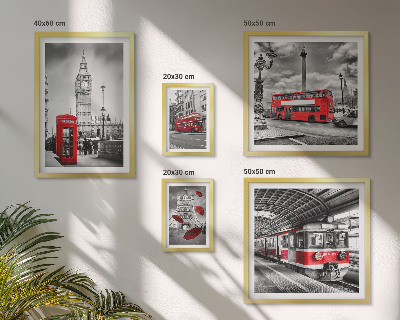 Set om 5 tavlor Londonmotiv med accenter