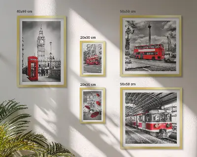 Londonmotiv med accenter set om 5 tavlor