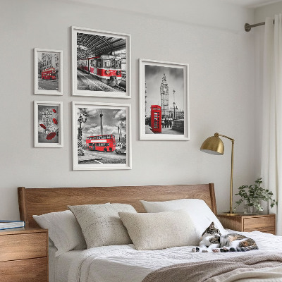 Set om 5 tavlor Londonmotiv med accenter