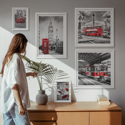 Set om 5 tavlor Londonmotiv med accenter