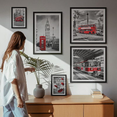 Set om 5 tavlor Londonmotiv med accenter