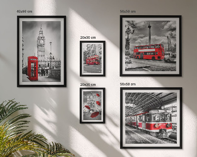 Set om 5 tavlor Londonmotiv med accenter