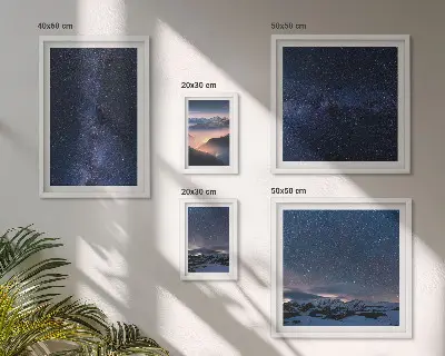 Kosmiska himmelslandskap tavelvägg med 5 tavlor
