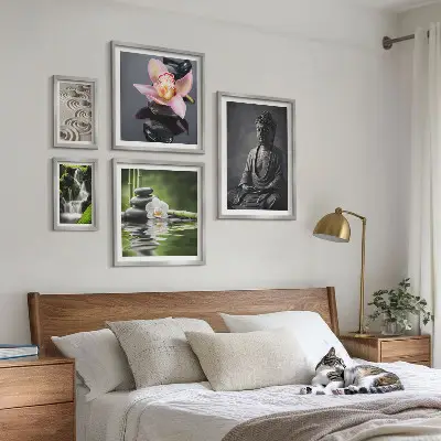 Väggdekoration tavelset med naturinspirerat zenmotiv